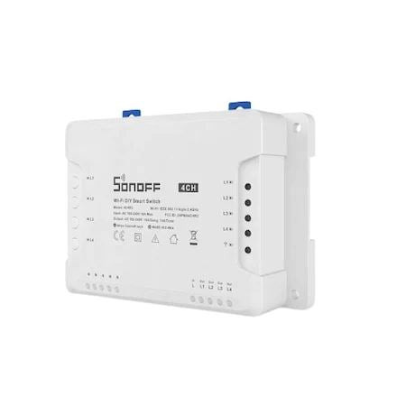 Sonoff 4CH (R3) Wi-Fi-s és RF-es időzíthető kapcsoló relé négy áramkörhöz (4CHR3)