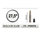 Kerékpár belső tömlő 27,5 x 1,75 / 2x25 FV