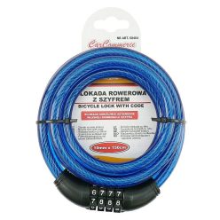 Számzáras sodronyacél kerékpárzár 10 mm - 150 cm