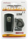 Kerékpáros első 2 Cree LED-es lámpa, vízálló, USB tölthető - fekete