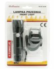 Kerékpáros első 9 LED-es lámpa és elemlámpa, vízálló - fekete