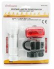 Kerékpáros első-hátsó 9+3 LED-es lámpa és elemlámpa, vízálló - ezüst