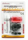 Kerékpáros első oldalperemes - hátsó  5+3 LED-es lámpa, vízálló - ezüst