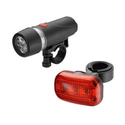   Kerékpáros első oldalperemes - hátsó  5+3 LED-es lámpa, vízálló - fekete