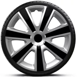 14"-os Vr Silver-Black dísztárcsa garnitúra (4darab)