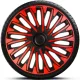 15"-os Soho Red Black dísztárcsa garnitúra (4darab)