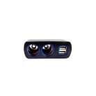 2-es szivargyújtó elosztó + 2 USB kimenet, 120W, 1637