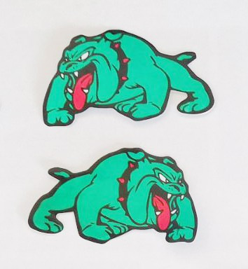 SPIKE BULL DOG matrica 2dbos S-méret Green