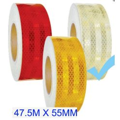   Fényvisszaverő szalag "E" jeles  45.7M - Fehér  M-HT-3W 55MM