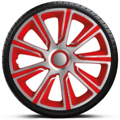   13"-os Veron Carbon Silver-Red dísztárcsa garnitúra (4darab)