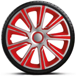   15"-os Veron Carbon Silver-Red dísztárcsa garnitúra (4darab)