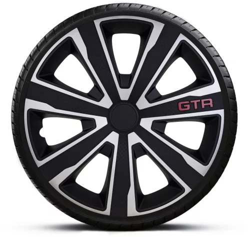 15"-os GTR Carbon Silver Black dísztárcsa garnitúra (4darab)