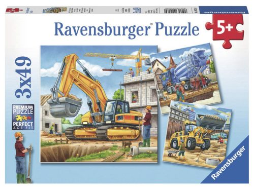 Ravensburger: Puzzle 3x49 db - Óriási munkagépek