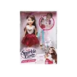   Sparlke girlz - Kutyasétáltató baba 2 kutyussal (30 cm baba)