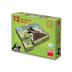 Dino Kisvakond és barátai 12 darabos fa mesekocka