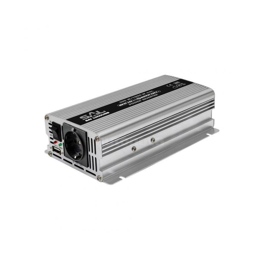 SAL Feszültségátalakító,inverter 500/1000W, USB aljzat SAI 1000USB SAL